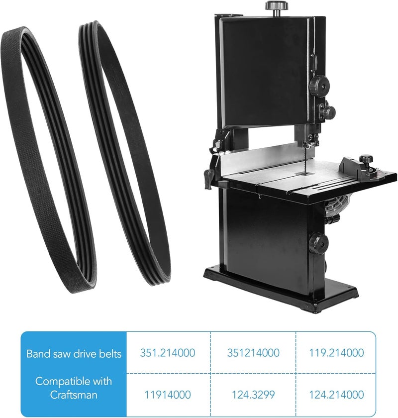PIHIL Band Saw Drive Belt for Craftsman 10 Inch Band Saw 1/3 HP Motor,Replace Bandsaw Drive Belt,-JL22020003 119.214000 119214000 124.214000 351.214000 (2 PCS) - Image 5